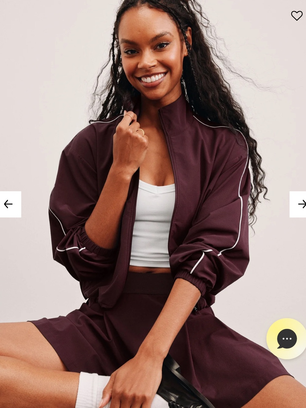Burgundy Zip Up Track Jacket